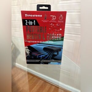 Firestone 2-in-1 Portable Heater & Cooler - Red and Black